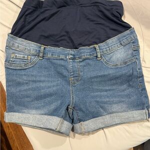 SHEIN Classic Blue Denim maternity Women's Shorts